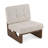 27 Inch Accent Chair, Cushioned Tufted Back, Open Panel Frame, Beige, Brown