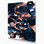 Abstrait aquarelle 30, art mural bleu sur toile