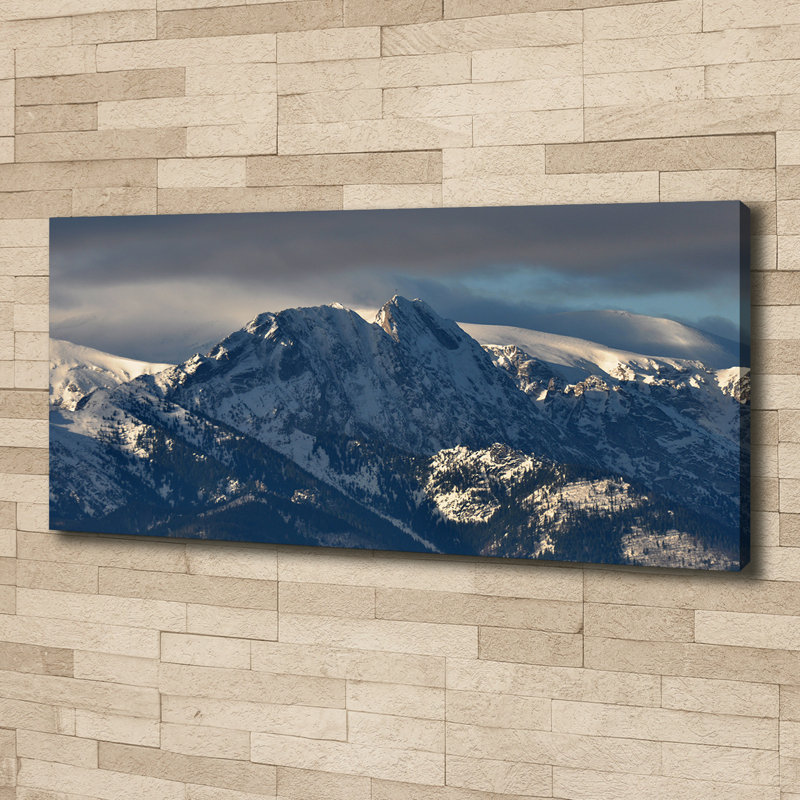 Giewont In The Winter - No Frame Print on Glass, Canvas, 50cm H x 125cm W x 2cm D