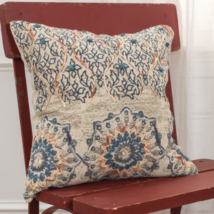 Reclaimed Sari Silks Square Cotton Pillow Cover & Insert
