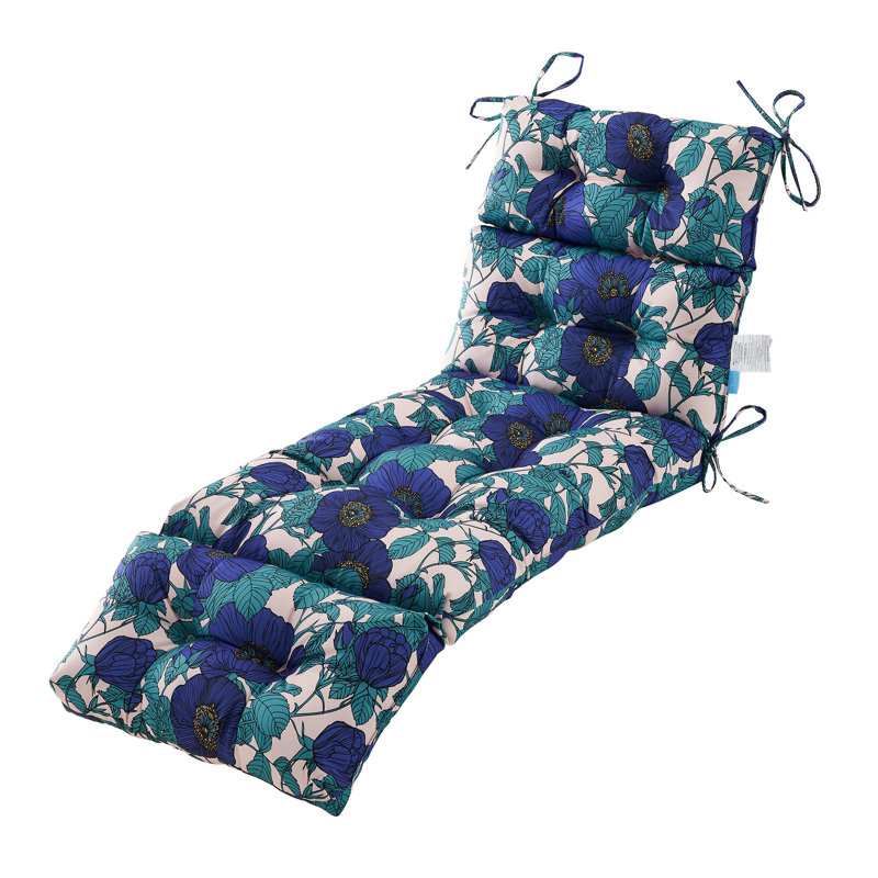 Cassella Outdoor 4'' Seat Cushion, Dark Blue Floral