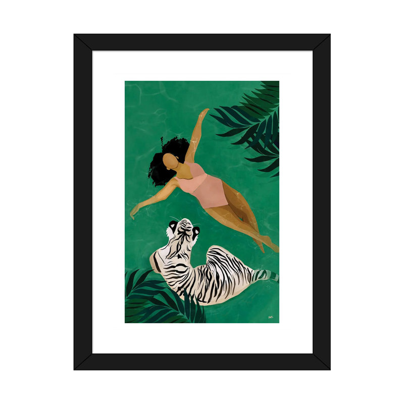 « Drift » par Bria Nicole-impression d’art graphique, Blanc, H 24 po x l 16 po x P 1 po, Papier encadré noir
