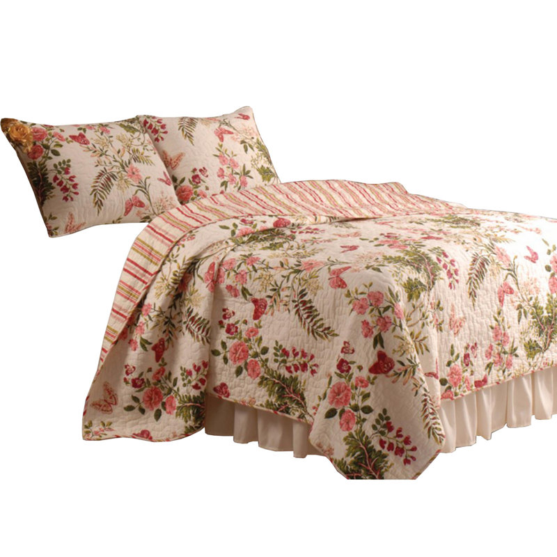 Cotton Blend 3 Piece Quilt Set, King Quilt + 2 Shams