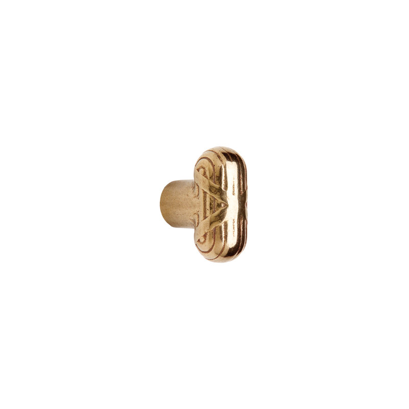 Ribbon And Reed Bronze Oval Knob, Silicon Bronze Rust
