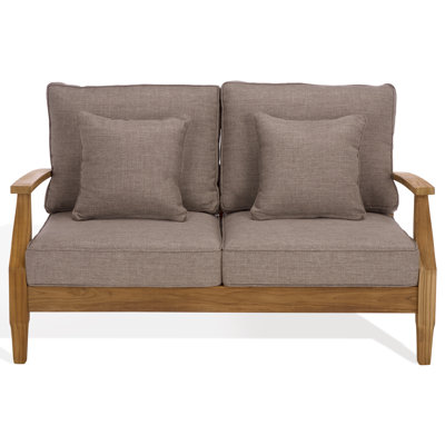 Clairmont Teakwood Patio Loveseat by Birch Lane