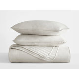 Becky Cameron Lightweight All Season Stripe Stitch Quilt Set with Shams