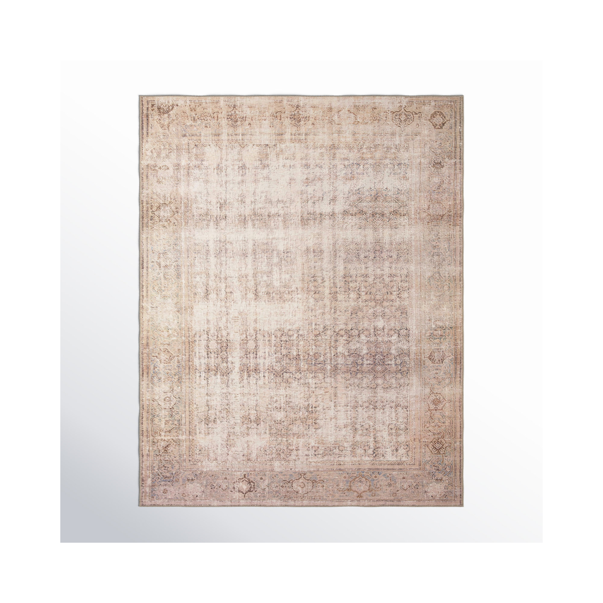 Georgie Oriental Ocean/Sand Area Rug, Rectangle 7'6" x 9'6"