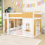 Lit superposé avec tablettes de rangement, fenêtre et portes-1199726205