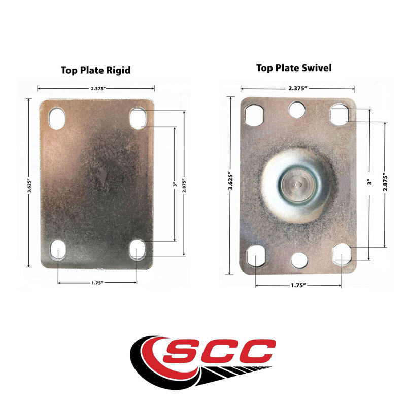 6 Inch Phenolic Caster Set with Ball Bearings 2 Swivel 2 Rigid SCC