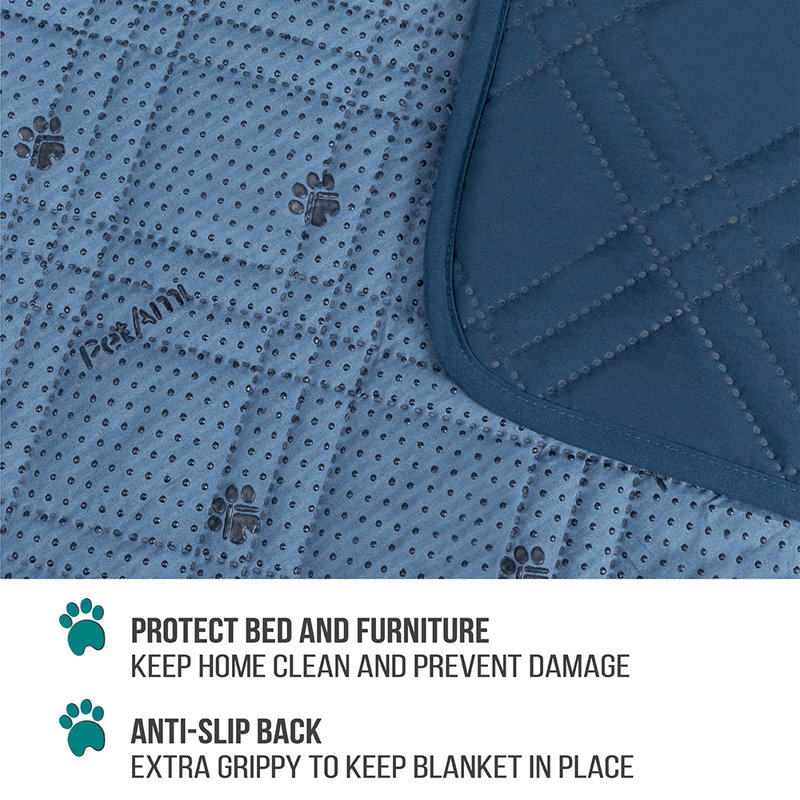 Medium Blue Waterproof Reversible Pet Blanket