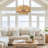 Caytlen 4-Light Dimmable Hand-Woven Drum Chandelier