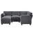 5 - Piece Reversible Modular Corner Sectional With Ottoman-1409123911