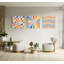 Ensemble de 3 décorations murales géométriques colorées