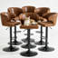 Paquet de 6 tabourets de bar rotatifs réglables modernes avec dossier - Tabouret pivotant rembourré en suède pour la cuisine et la salle à manger, réglable en hauteur, base en chrome robuste, supporte 300 lb - résistant aux taches et durable-130059022