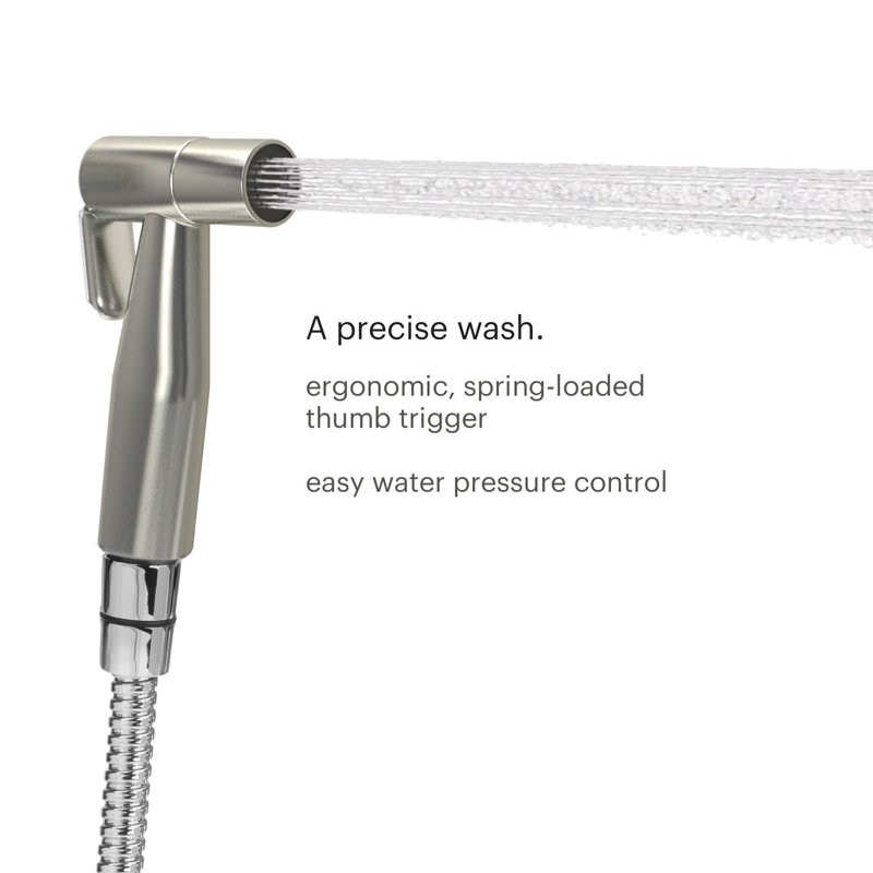 Brondell CSL-40 CleanSpa Luxury Hand Held Bidet Shattaf Sprayer, Silver