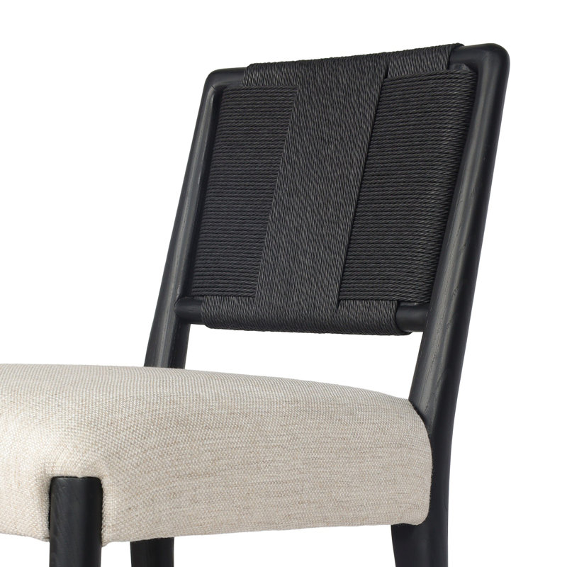 Rothler Stool-Alcala Wheat-Counter, Counter Stool (27” Seat Height), Essence Natural/Rayon/Viscose, Black Brushed Ash