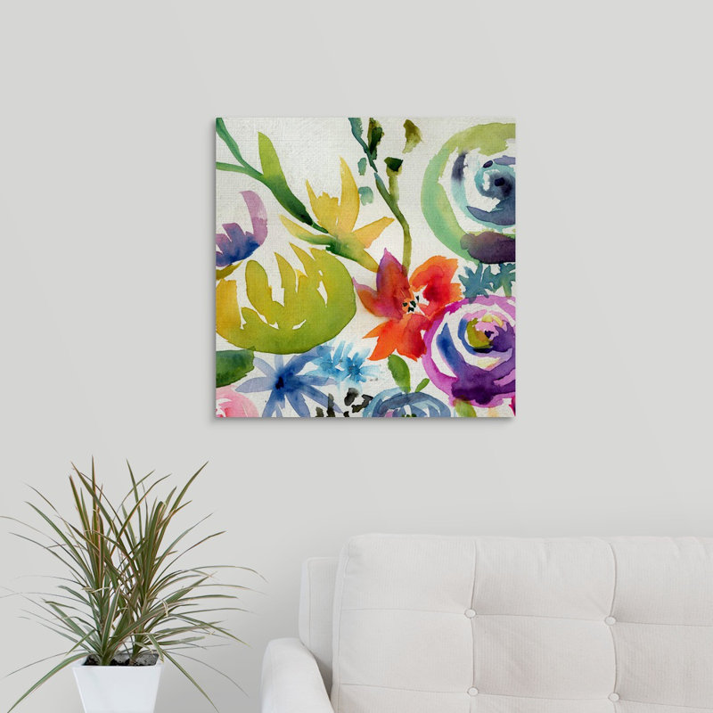 «Summer Spectrum II», peinture sur toile, Toile tendue, H 12 po x l 12 po x P 1,25 po