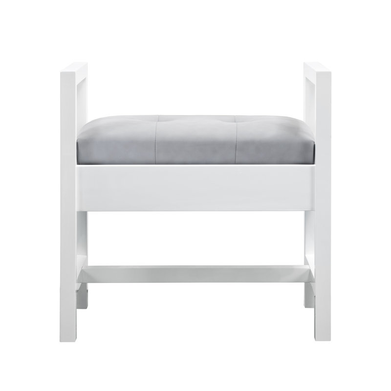 Addison Upholstered Bench, Glossy White