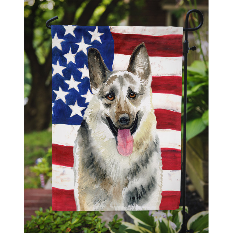 2 côtés en polyester de 2 côtés american drapeau de jardin, Berger d'Europe de l'Est