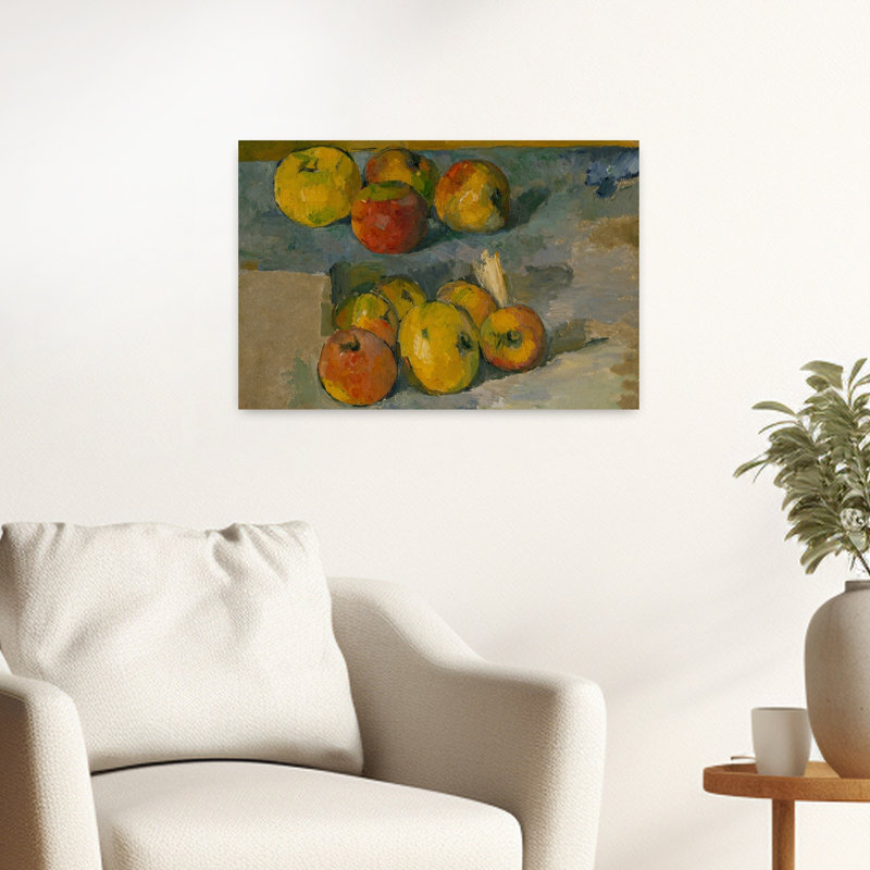 Pommes, 1878-1879, estampe d'art mural contemporain abstrait impressionniste représentant des fruits, H 16 po x l 24 po