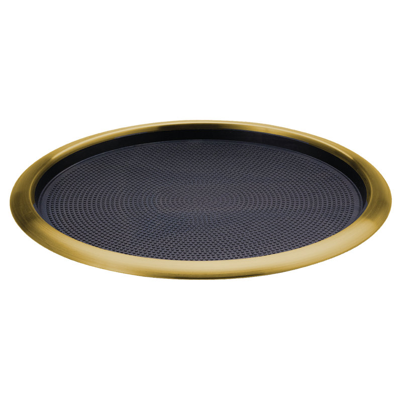 Plateau de service amovible en acier inoxydable, Or, 16"