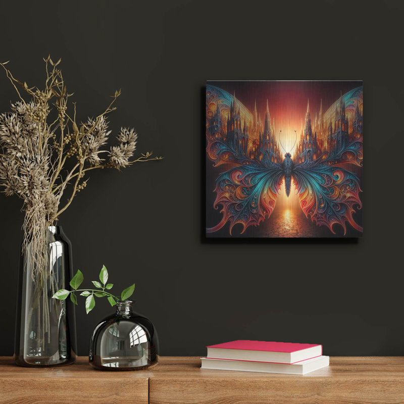  «Gothic Butterfly 2» par Rey Klimt, art mural en métal, 12 po x 12 po, H 12 po x l 12 po