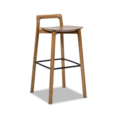 Sven 30" Modern Minimalist Low Back Wood Barstool