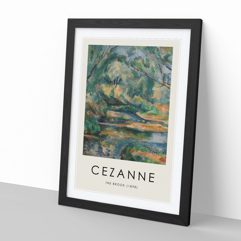 The Brook by Paul Cezanne - Picture Frame Painting, Black Framed, 65cm H x 48cm W x 2cm D