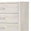 Commode haute 5 tiroirs Loji, rangement en bois massif gris vieilli