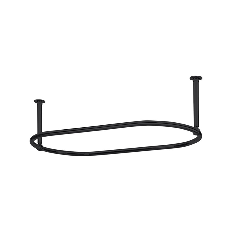 Aare 30cm Curved Fixed Shower Curtain Rail, Black