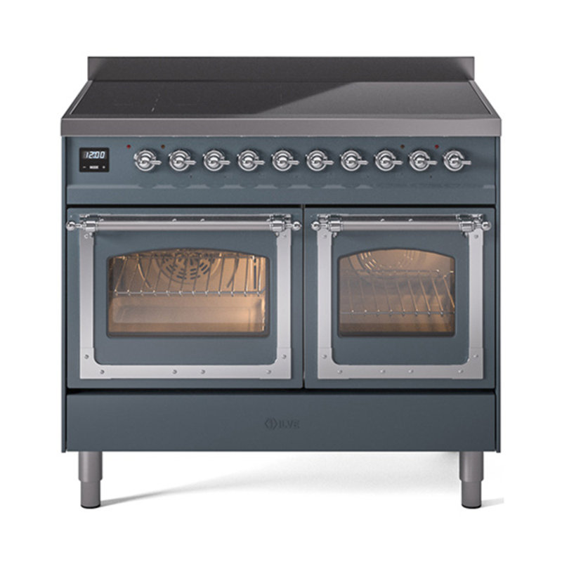 ILVE Nostalgie II Noblesse 40 in Induction Range, Blue Gray/Chrome