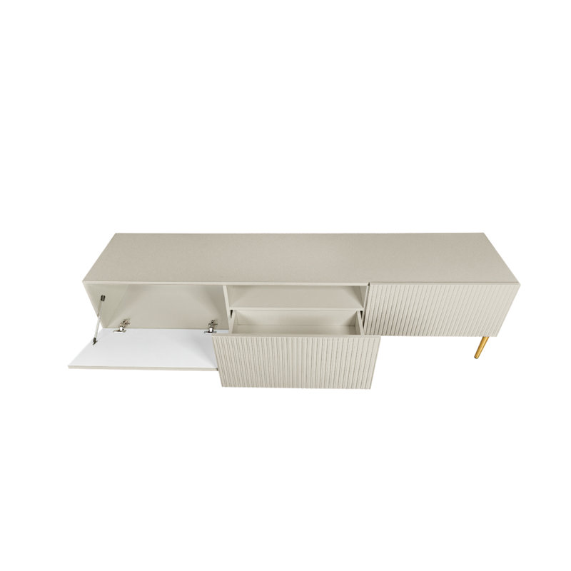 Amarr Unfinished TV Stand for TVs up to 55", Cream/Gold