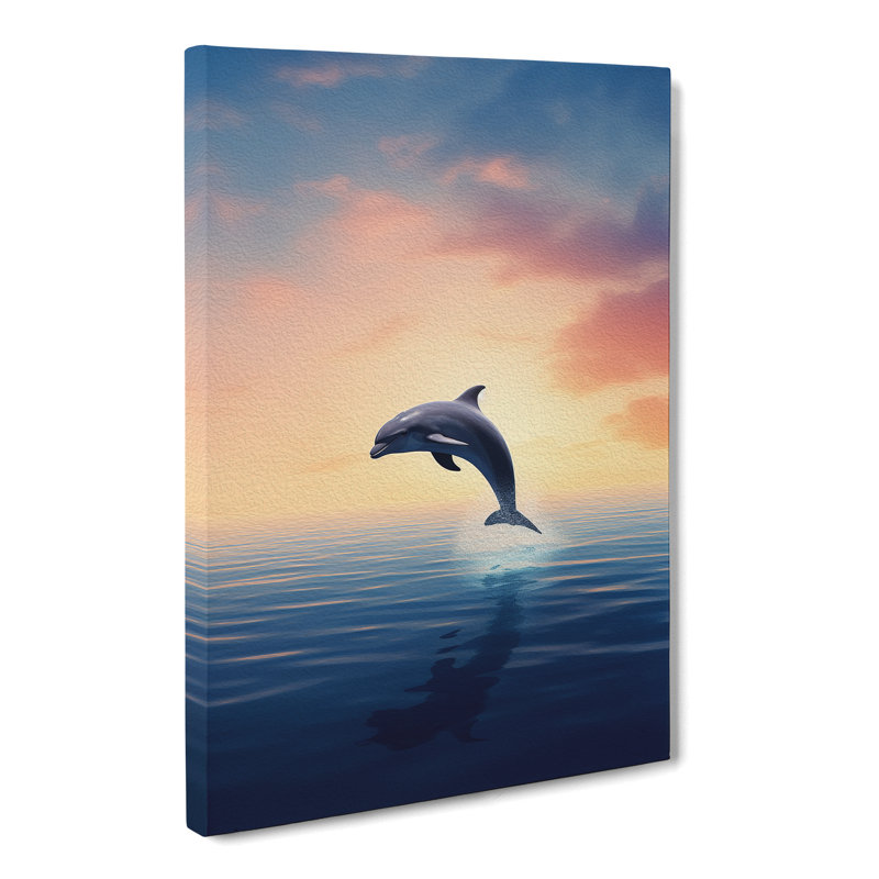 Dolphin Minimalism - Print, 60cm H x 40cm W x 3cm D