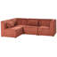Chanita 4 Seater Corduroy Modular Corner Sofa-1666303127