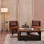 Georgeson Modern Faux Leather Accent Chair with Solid Wood Legs, Upholstered Lounge Chair with Cushion for Living Room