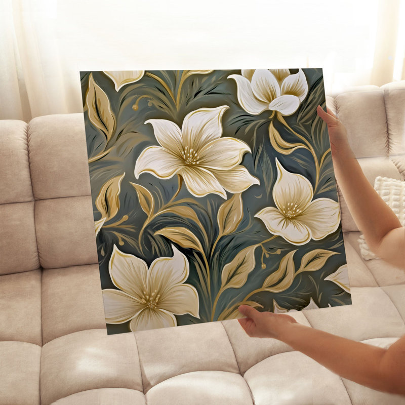«Floral Flowers IV», reproduction d'art moderne sans cadre, H 18 po x l 18 po