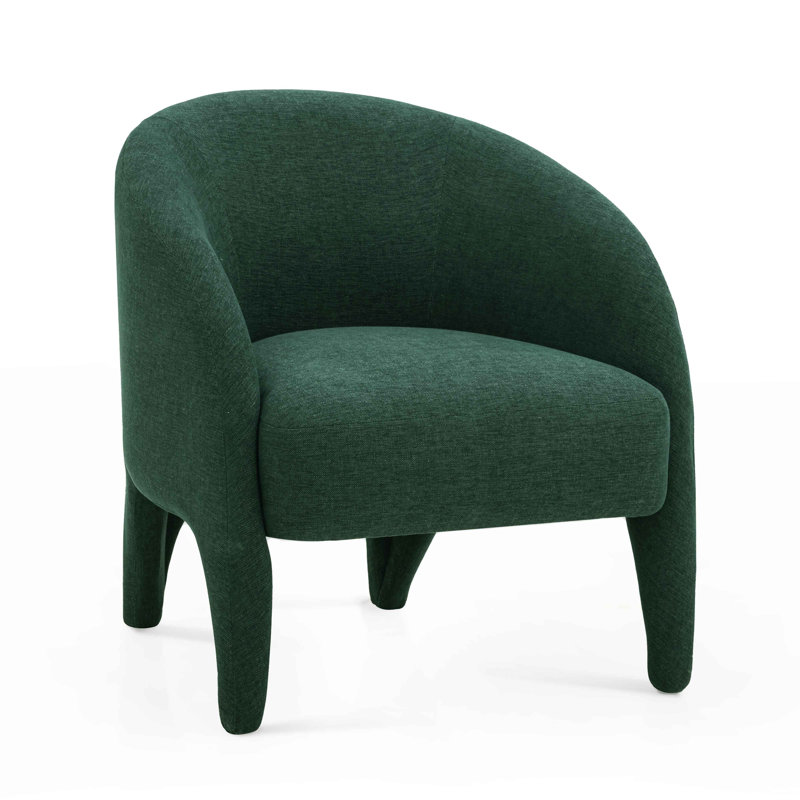Fauteuil d'appoint en chenille vert forêt Kris, Vert