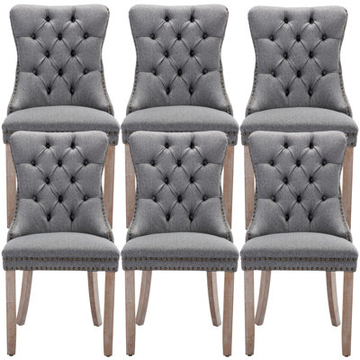 Almerinda Tufted Flax Upholstered Back Dining Chair