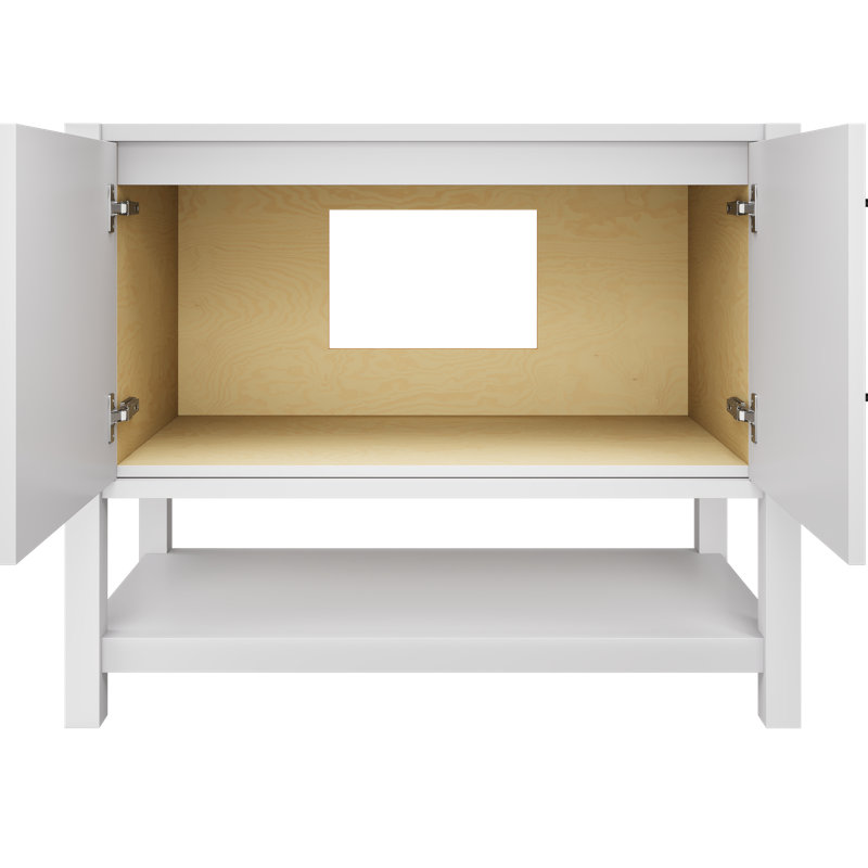 Kiawah Single Bath Vanity, Strong White, Matte Black, 42"