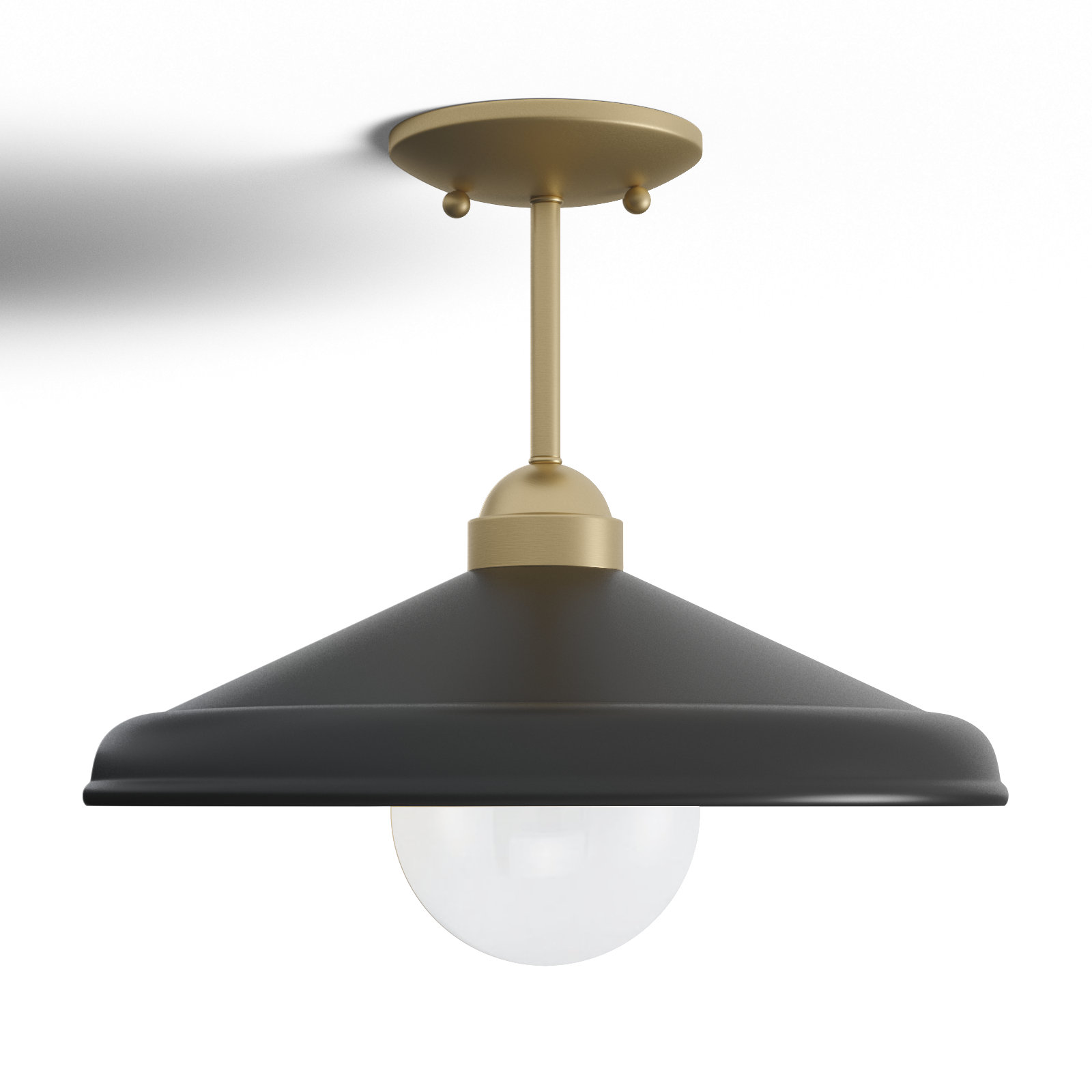 Delilah Single Light Metal Semi Flush Mount, Black