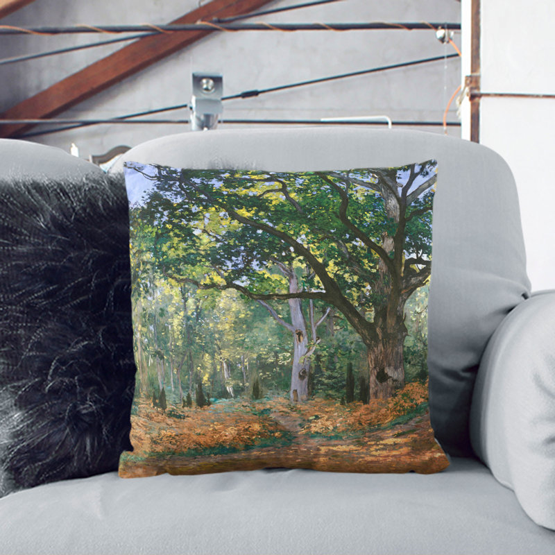 The Bodmer Oak Tree Scatter Cushion, Black, 40cm H x 40cm W x 15cm D