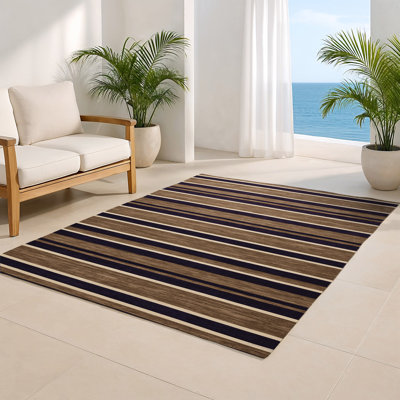 Tapis intérieur / extérieur brun HorizontalStripes