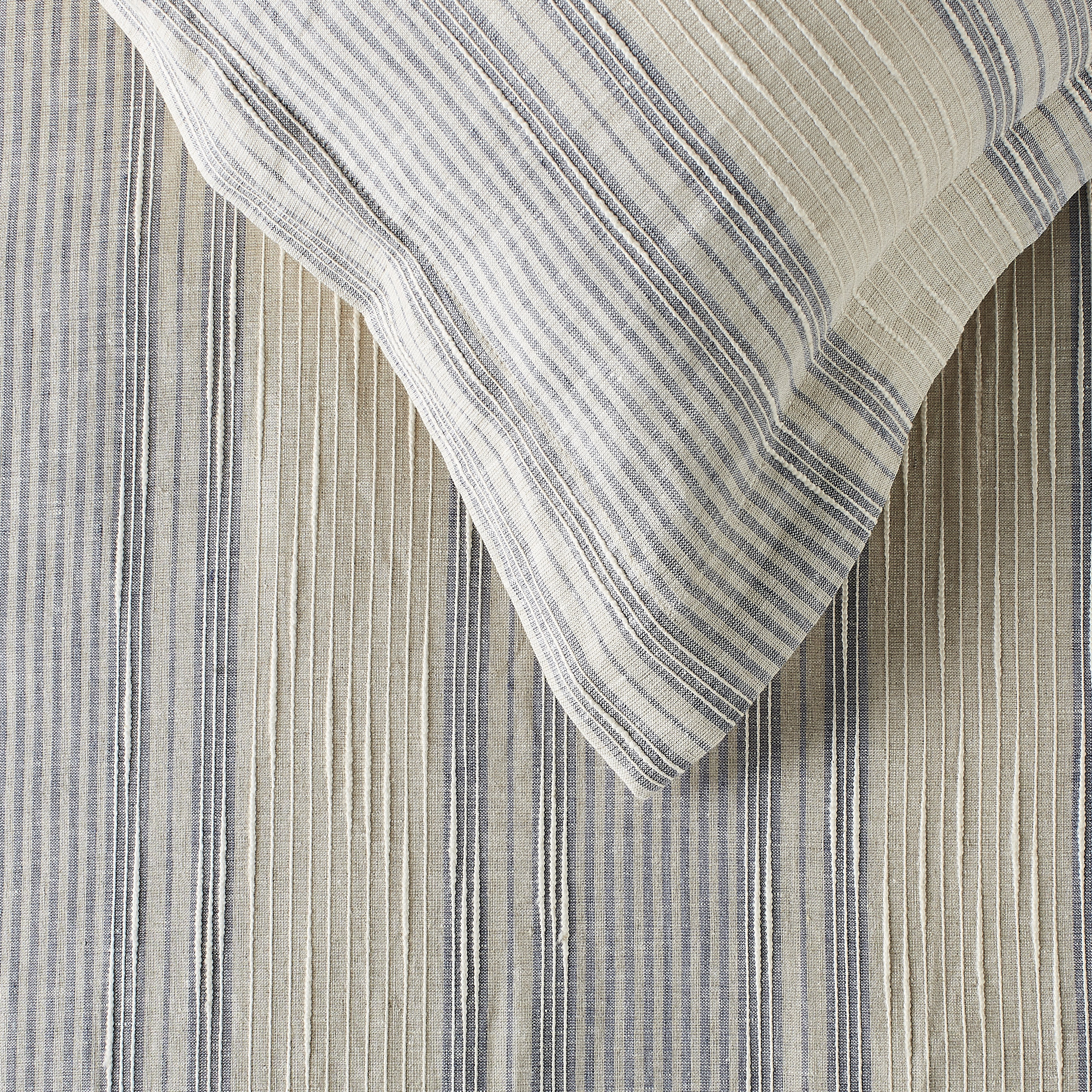 Dorian 100% Linen Sham Set, Soft Blue/Gray, King
