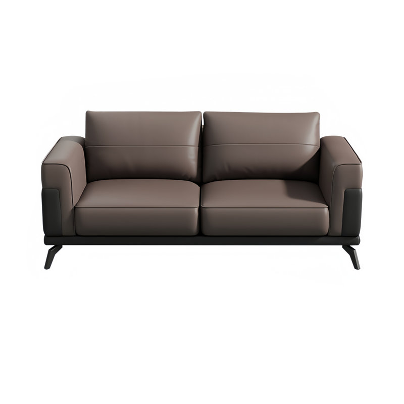 Canapé en bois massif de luxe clair, Éponge, Noir/brun rougeâtre, H 33,07 po x l 64,96 po x P 35,43 po