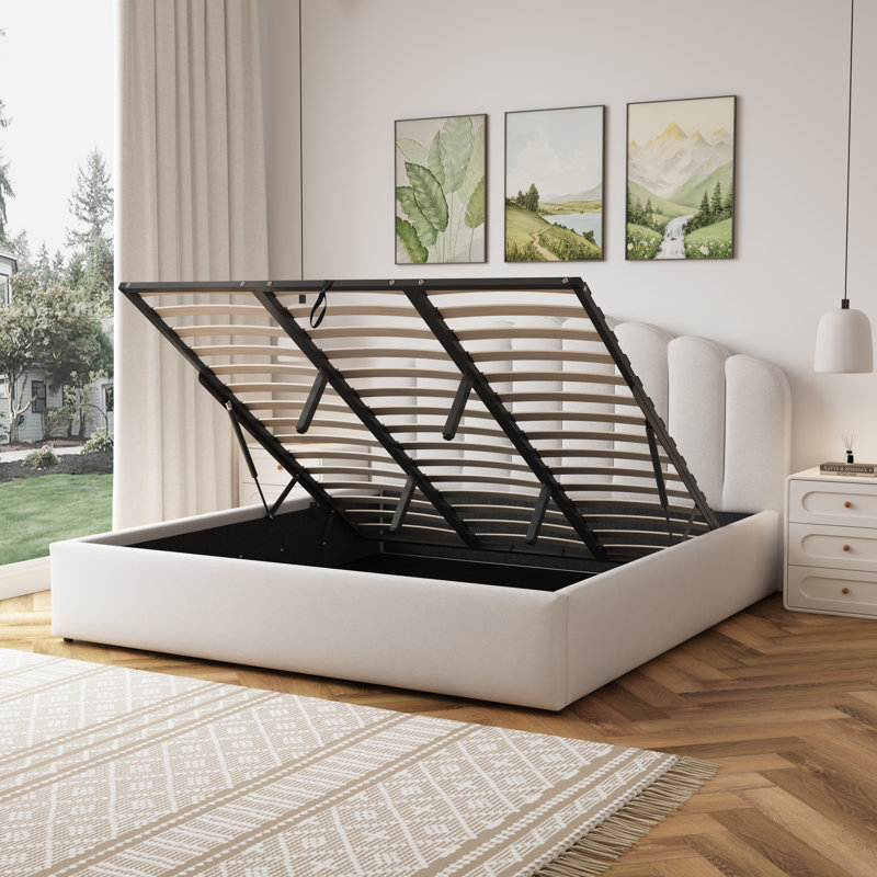 Upholstered Ottoman Storage Bed, Super King (6')