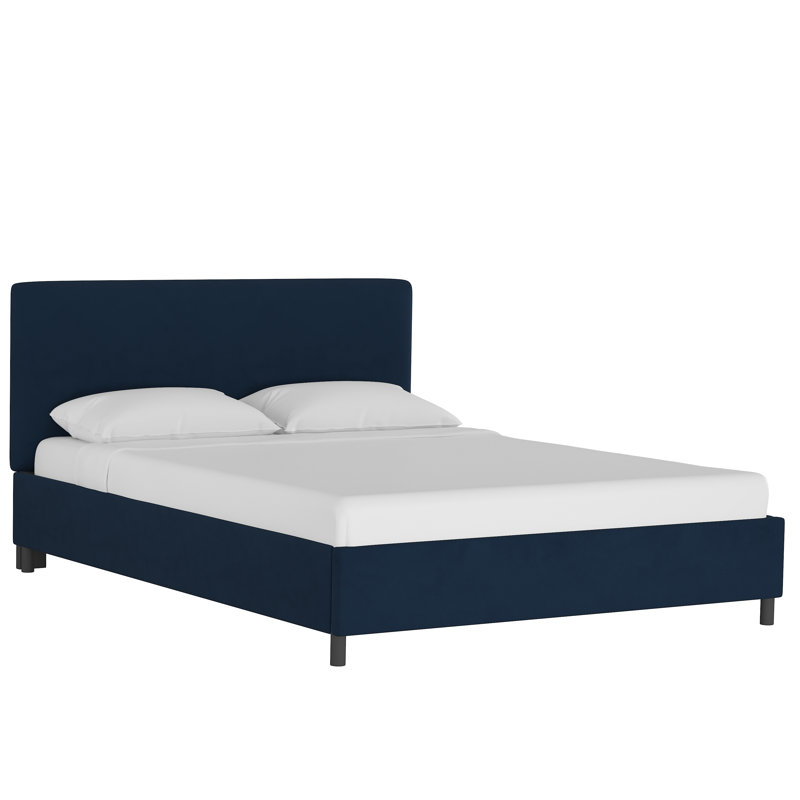 Pyburn Upholstered Platform Bed, Full, Classic Ink Performance Velvet