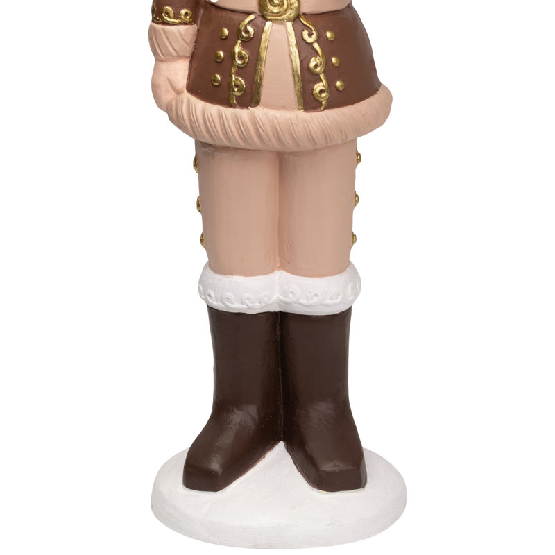 LED Lighted Nutcracker With Globe - 27" - Brown And Beige