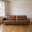 87" Mid-Century Modern Faux Leather 3-Person Sofa