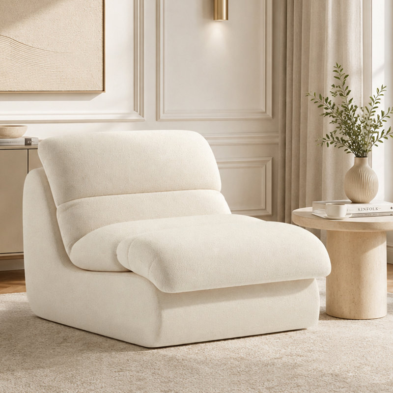 Chaise d'appoint rembourrée Modern, Blanc