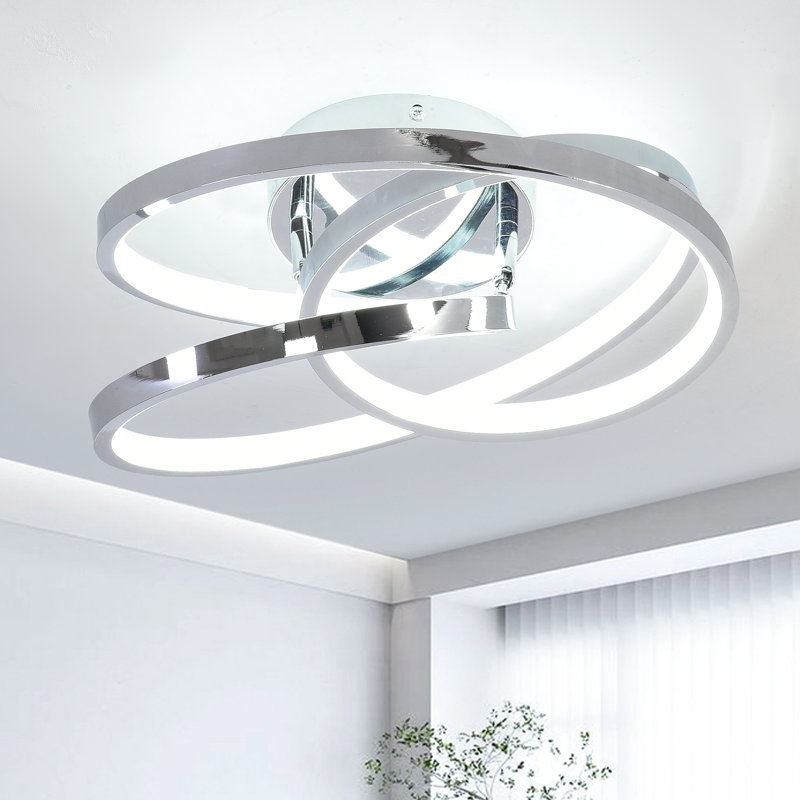 Janyia 1 - Light 11.81" Unique/Statement Geometric LED Flush Mount